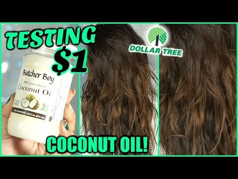 TESTING $1 DOLLAR STORE COCONUT OIL ON MY HAIR!!│TESTING DOLLAR TREE HAIR OIL - WORTH IT OR TOSS IT