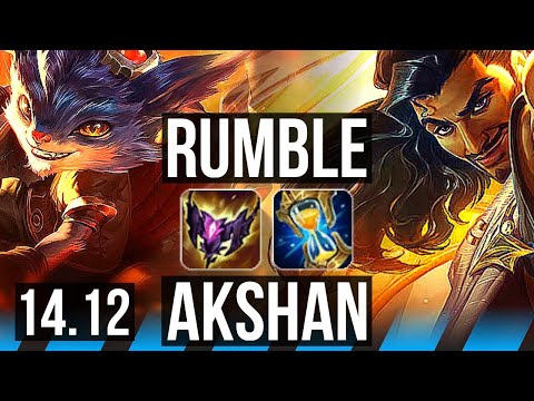 RUMBLE vs AKSHAN (MID) | 4k comeback, Legendary, 12/3/9, 900+ games | VN Challenger | 14.12