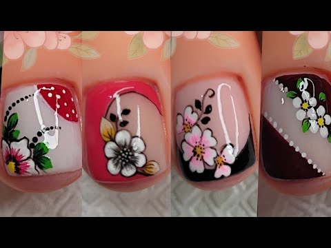 Hermosos MODELOS DE UÑAS FACILES DE HACER | UÑAS PARA PIES 🦶🏼🦶🏼🌸😍💅