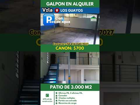 Galpón en alquiler, Municipio Los Guayos #Carabobo, precio: 700