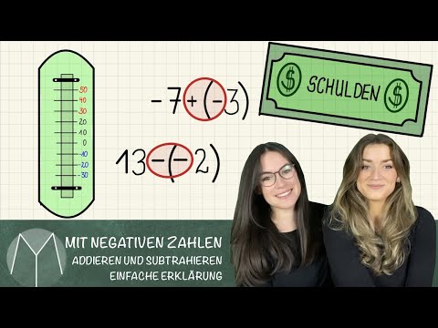 Mit negativen Zahlen addieren und subtrahieren I Einfache Erklärung