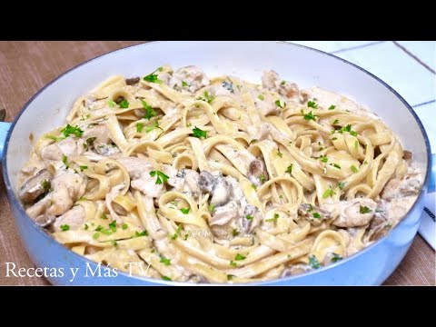 Fettuccine Alfredo con Pollo, prepará Salsa Alfredo en casa con pocos ingredientes!