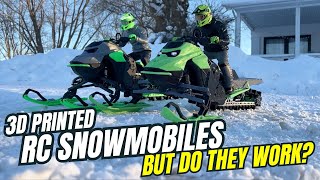 3D Printed RC Snowmobiles - Yes, They Actually Work! Watch Our Skeeride 2 RCs Rip