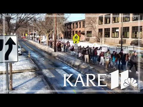 Roosevelt High School students walk out of class in protest of ICE