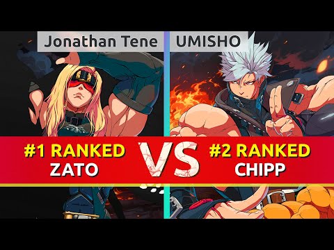 GGST ▰ Jonathan Tene (#1 Ranked Zato) vs UMISHO (#2 Ranked Chipp). High Level Gameplay