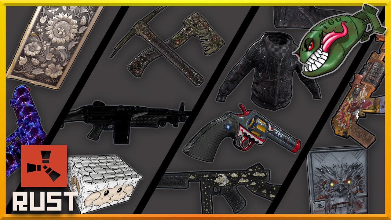 Rust Skins | Ape Lord Door, Chrome Bombshell Python, Deep Ruby SAP, Disease Metal Tools