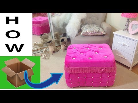 Never waste cardboard after watching it.Real furniture ottoman from cardboard