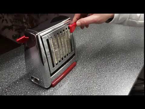 Rowenta Toaster E5214 Funktion der Wendefunktion, Chrom, 50er 60er Jahre