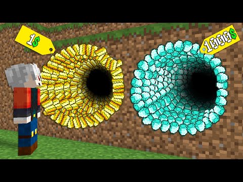 1$ TÜNEL VS 1000$ TÜNEL - Minecraft
