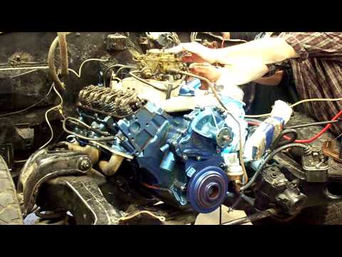 428 Pontiac Engine running in car.mov