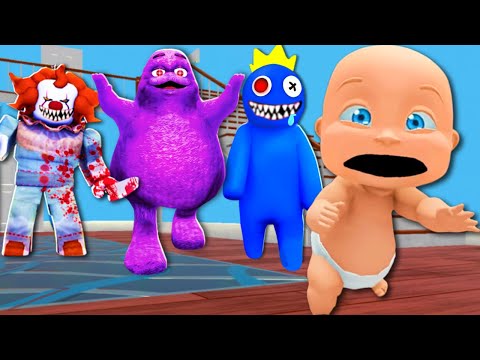 Baby Escapes 100 EVIL MONSTERS!