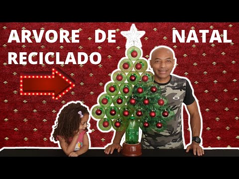 ÁRVORE DE NATAL DE GARRAFAS PET, LINDA E FÁCIL DE FAZER.
