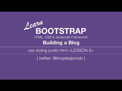 Bootstrap 3 Tutorials [COMPLETE] - Building a blog video for beginners tut # 9