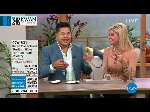 Kwan Collections Sterling Silver Tahitian Pearl 3Stone R...