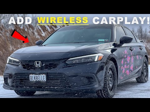 XIAODEDIAN Wireless Carplay Adapter for Civic LX Sport EX EX-L Touring Si Type R, 2-in-1 Car Play Adapter Dongle Plug and Play Android Auto Fast Connection Convert Wired to Wireless,A/Black video review thumbnail