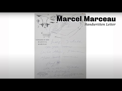 Marcel Marceau Handwritten Letter