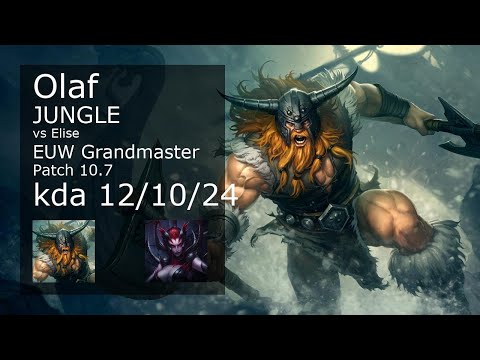 Olaf Jungle vs Elise - EUW Grandmaster 12/10/24 Patch 10.7 Gameplay