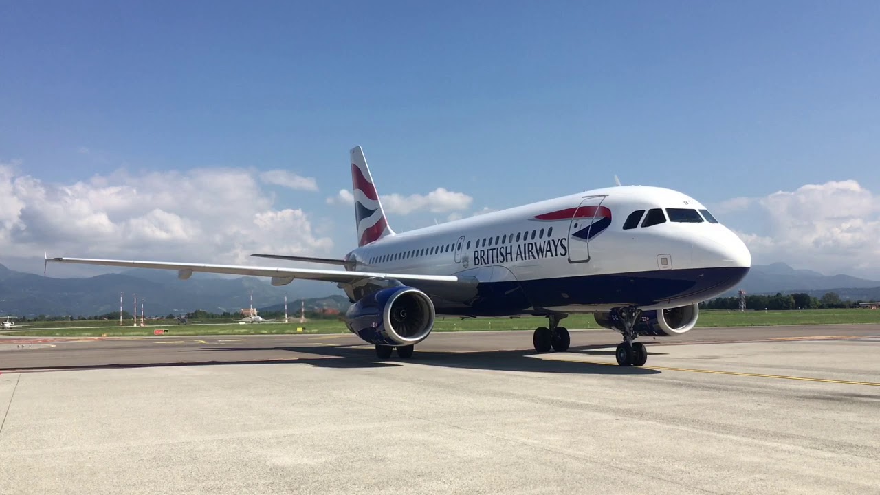 L’arrivo a Orio del volo British Airways da Gatwick