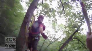 preview picture of video 'Zip Line Through The Trees at ACE Adventure Resort: Helmet Cam View'