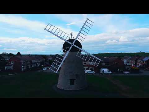 windmill, Whitburn, Sunderland Tyne and Wear DJI mini mavic drone
