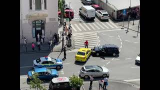 Tamponare violentă la Piața Cibin din cauza unui taximetrist 1 video