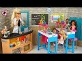 Barbie Doll Teaches Science Class To Chelsea With Real Experiments Doll School Lab
