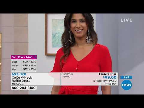 CeCe VNeck Ruffle Dress