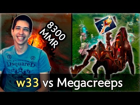 w33 comeback vs Megacreeps, Rapier and 12 slotted Lone Druid — Dota 2