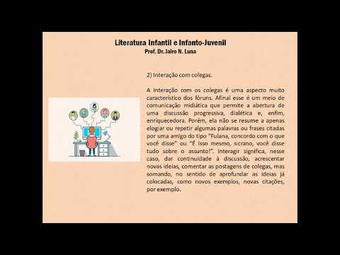 Apresentação da disciplina Literatura Infanto-Juvenil e orientações de estudo