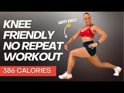 40 Minute KNEE FRIENDLY Full Body Workout | No Repeat | No Squats No Lunges