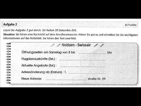 ÖSD A2 HÖREN │ LISTENING TASK NR.6 │ ALL PARTS