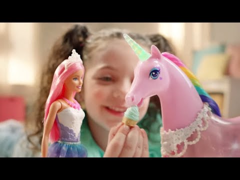 Vienaragis su garsais ir šviesomis Mattel Barbie Dreamtopia (JCP78) video