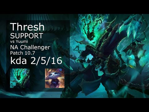 Thresh vs Yuumi Support - NA Challenger 2/5/16 Patch 10.7 Gameplay