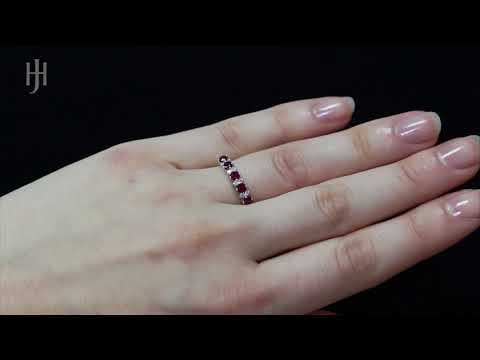 9ct Yellow Gold Diamond & Ruby Eternity Ring - Hatton Jewellers London HJ256