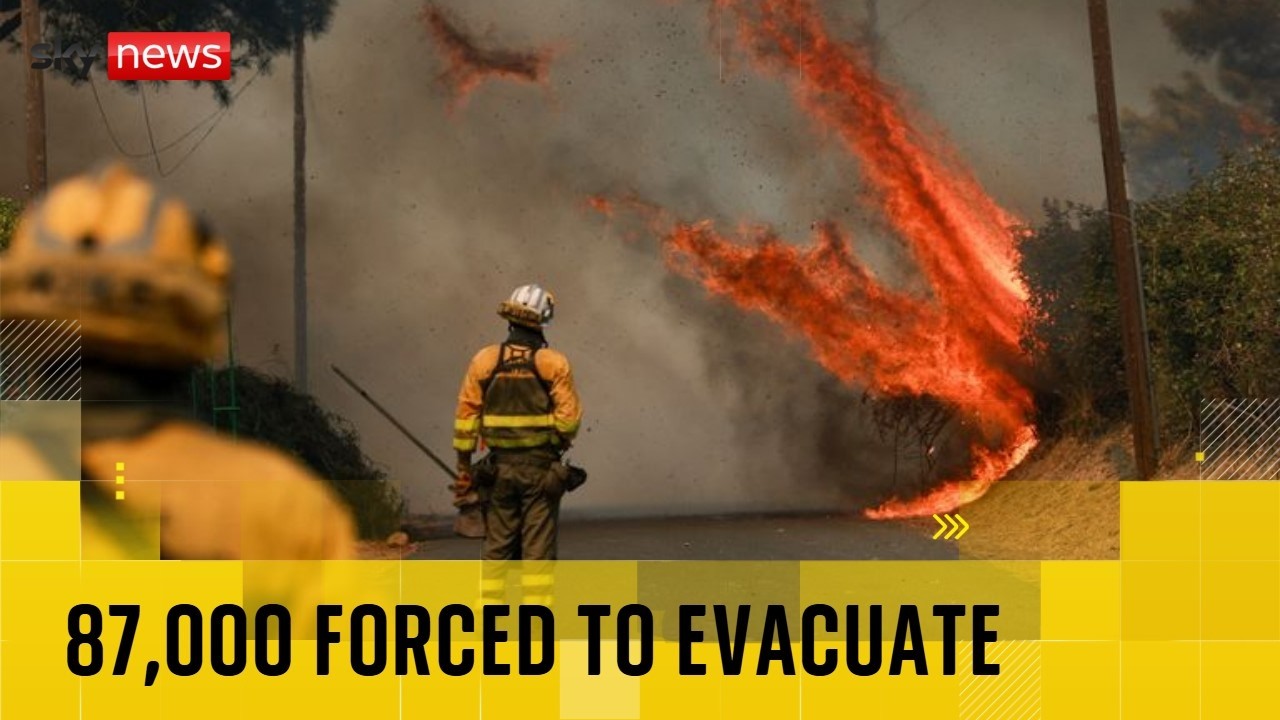 Video: Wildfires prompt 87,000 evacuations in France and Spain amid heatwave