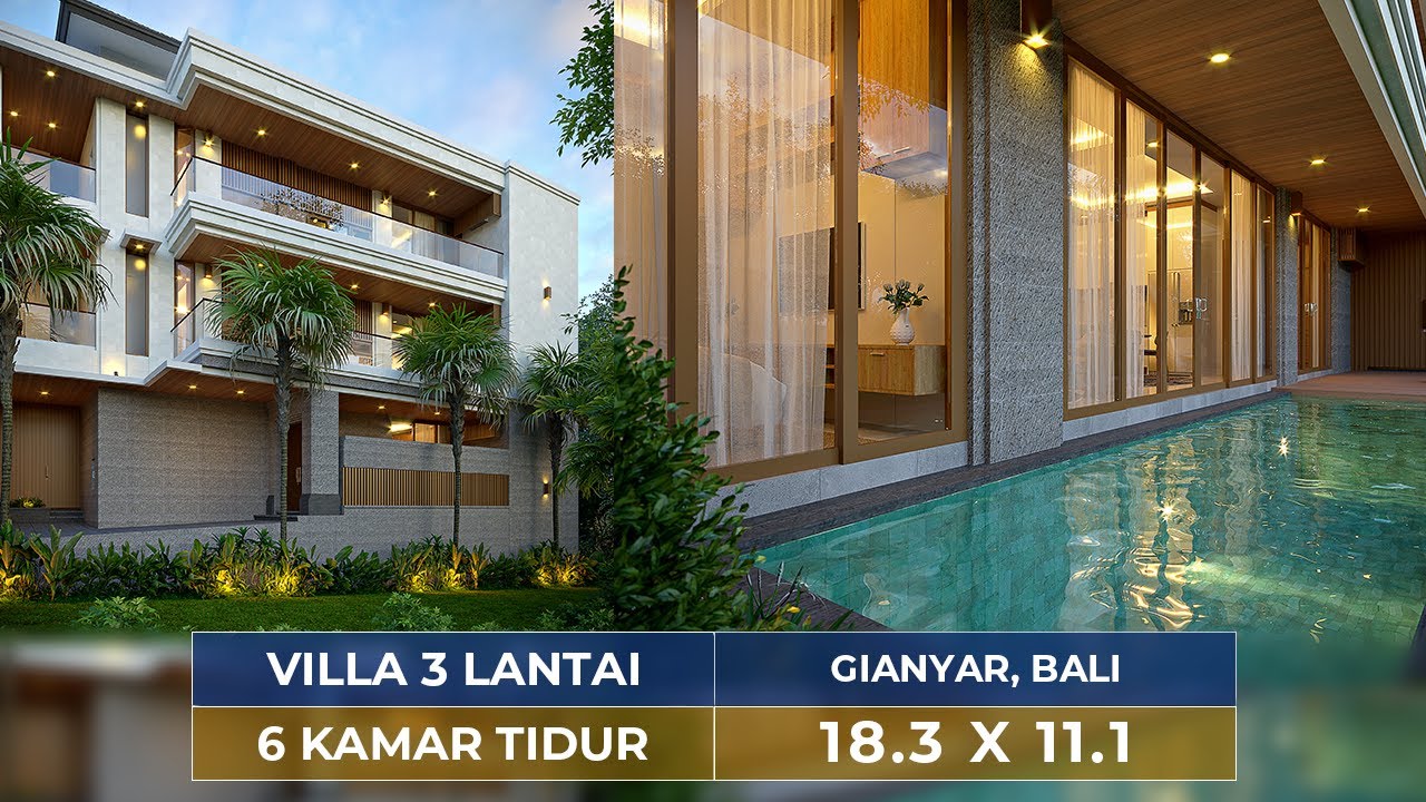 Video 3D Desain Villa Style Villa Bali Modern 3 Lantai Bapak HDR 1478 Type E