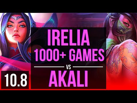 IRELIA vs AKALI (TOP) | 1000+ games, 2 early solo kills | EUW Master | v10.8