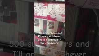 500 subscribers and I’ll open whichever one is spammed in the comments! #pokemon #pokemonchannel#etb