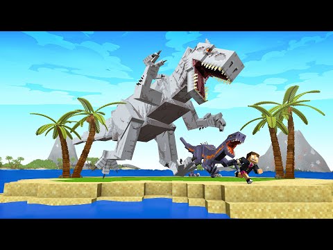 PRESOS EM UM ILHA DE DINOSSAUROS HIBRIDOS no MINECRAFT!