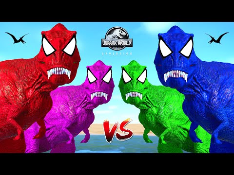 Color Pack T-REX Dinosaurs Break Out & Fighting 🌍 JURASSIC WORLD EVOLUTION