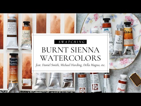 Burnt Sienna Watercolor, featuring Daniel Smith, Michael Harding, Sennelier, Della Magna, QoR, etc