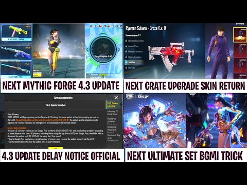 😍Bgmi Next Mythic Forge Upgrade Skins |Official Update Delay Notice | A-18 RP | Next Ultimate Set