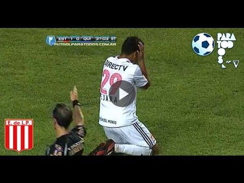 Ocasión de Franco Jara. Estudiantes 1 - Quilmes 0. Fecha 13. Torneo Inicial 2013. Fútbol Para Todos