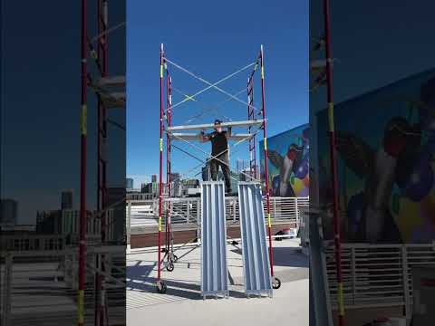 Check out Osiris Rain assembling a 3-tier SCAFFLEX B-Size Masonry scaffolding for a mural!