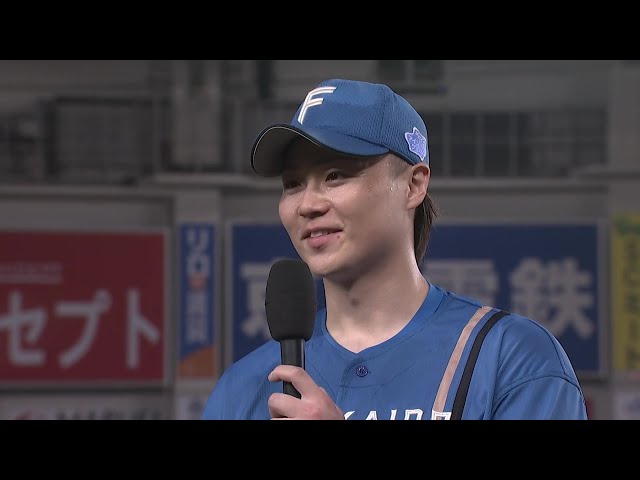 ファイターズ・山﨑福也投手ヒーローインタビュー 7月9日 千葉ロッテマリーンズ 対 北海道日本ハムファイターズ