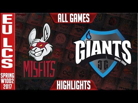 Misfits vs Giants All Games Highlights - EU LCS W10D2 Spring 2017 - MSF vs GIA All Games