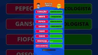 Qual é o médico que cuida? #quiz #medico