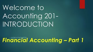 Acct 201   Ch 0   Introduction