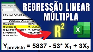 ✅ PREVISÃO de VENDAS usando EXCEL: NÃO ERRE na REGRESSÃO MÚLTIPLA - Domine CORRELAÇÃO e EQUAÇÃO