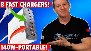 BEST FAST CHARGER IN 2025 -140W 8-Port Fast Charging Block-INTOVAL K44